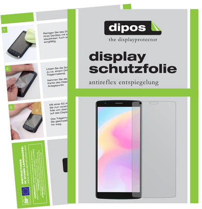 BlackviewA20 Pro mit aufgebrachter dipos Displayschutzfolie, die lästige Fingerabdrücke minimiert