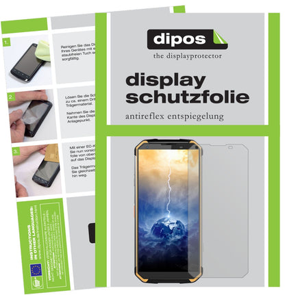 BlackviewBV9500 mit aufgebrachter dipos Displayschutzfolie, die lästige Fingerabdrücke minimiert