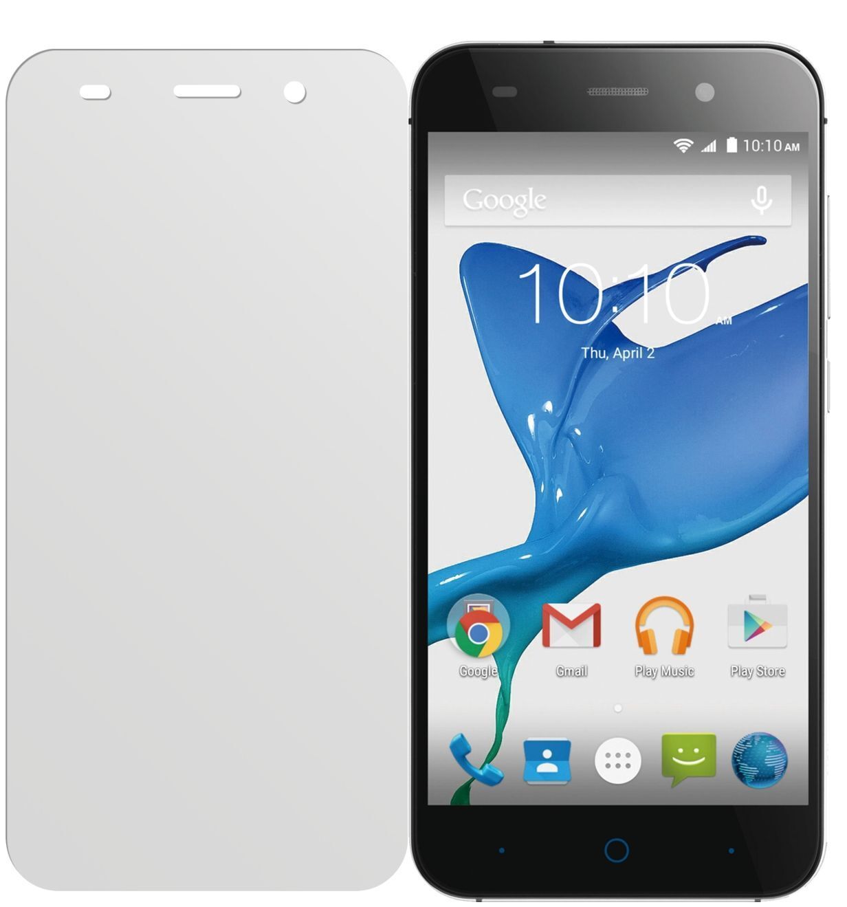 Blade V6ZTE mit aufgebrachter dipos Displayschutzfolie, die lästige Fingerabdrücke minimiert