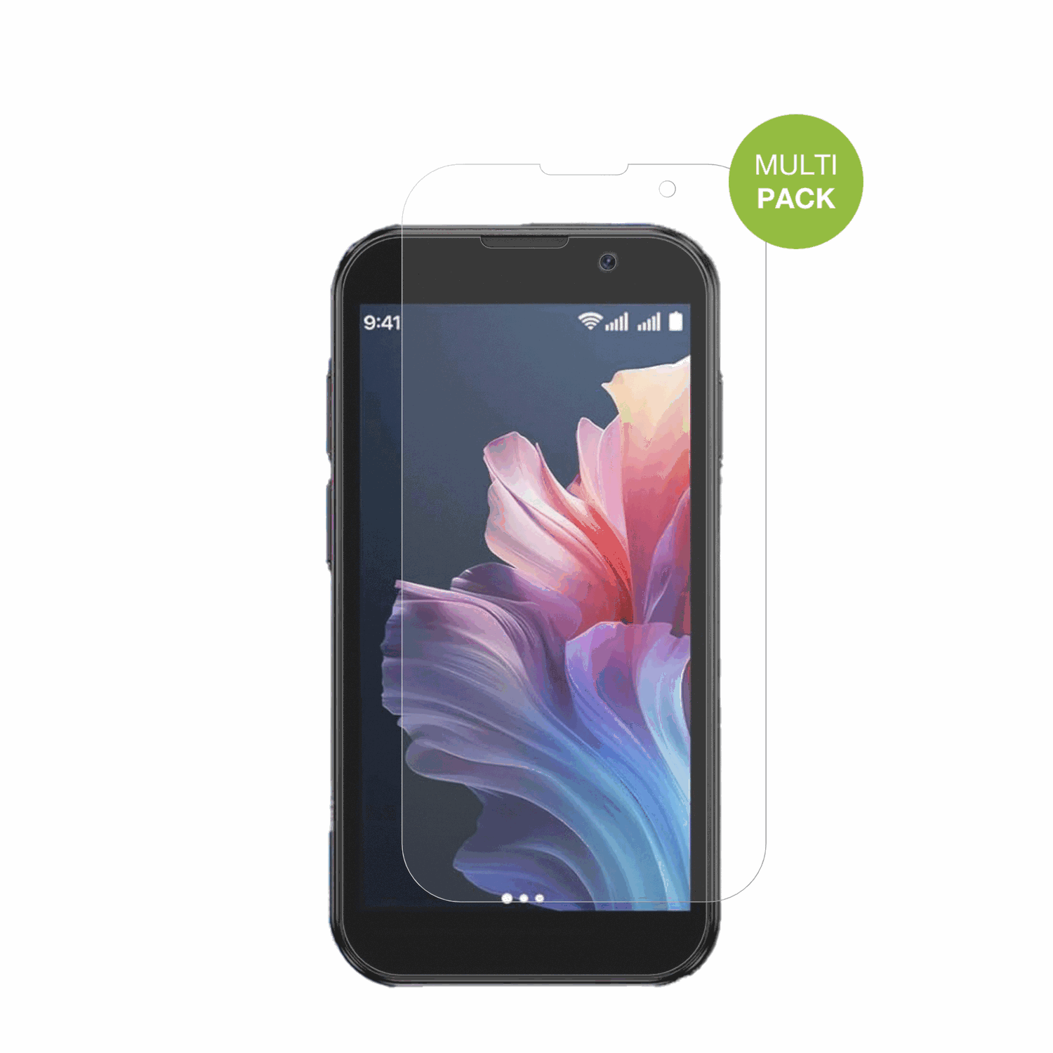 BLKE S18 Pro Mini Smartphone mit aufgebrachter dipos Displayschutzfolie, die lästige Fingerabdrücke minimiert