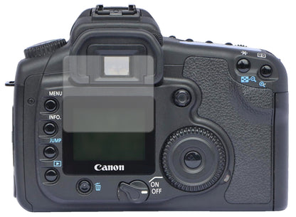 CanonEos 30D mit aufgebrachter dipos Displayschutzfolie, die lästige Fingerabdrücke minimiert