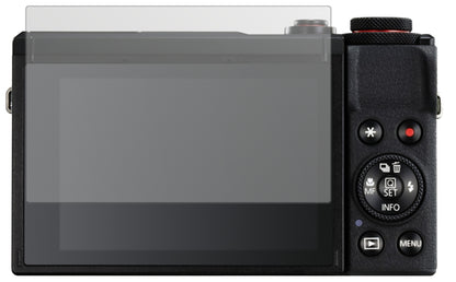 CanonPowerShot G7X Mark III mit aufgebrachter dipos Displayschutzfolie, die lästige Fingerabdrücke minimiert