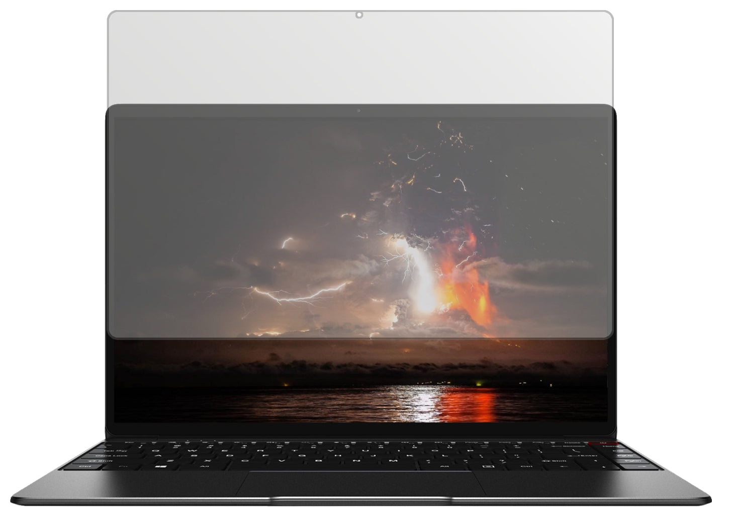 ChuwiAerobook CWI510 mit aufgebrachter dipos Displayschutzfolie, die lästige Fingerabdrücke minimiert