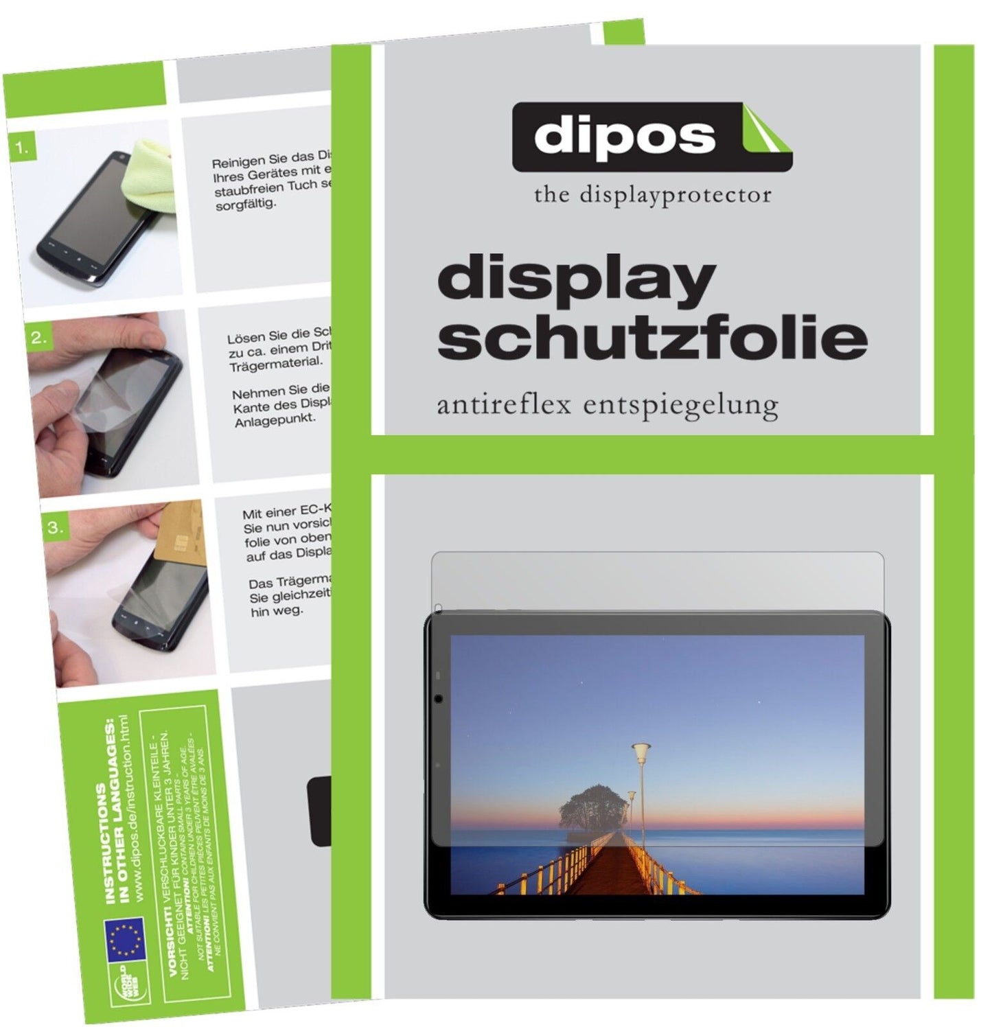 ChuwiHi9 Plus mit aufgebrachter dipos Displayschutzfolie, die lästige Fingerabdrücke minimiert