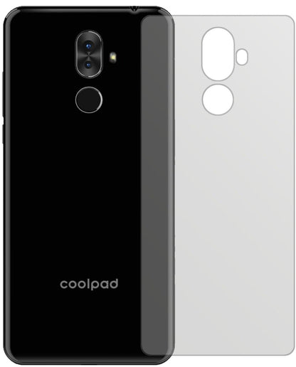 CoolpadNote 8 Rückseite mit aufgebrachter dipos Displayschutzfolie, die lästige Fingerabdrücke minimiert