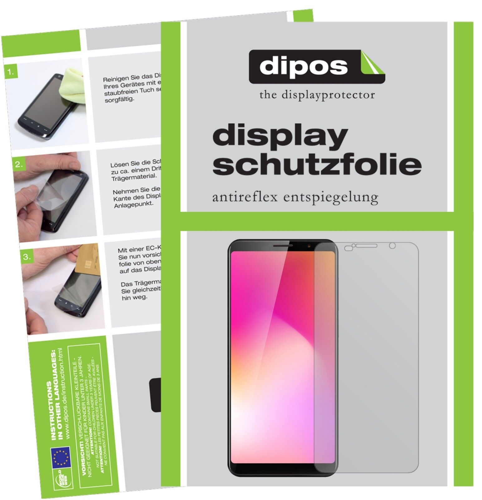 CubotPower mit aufgebrachter dipos Displayschutzfolie, die lästige Fingerabdrücke minimiert
