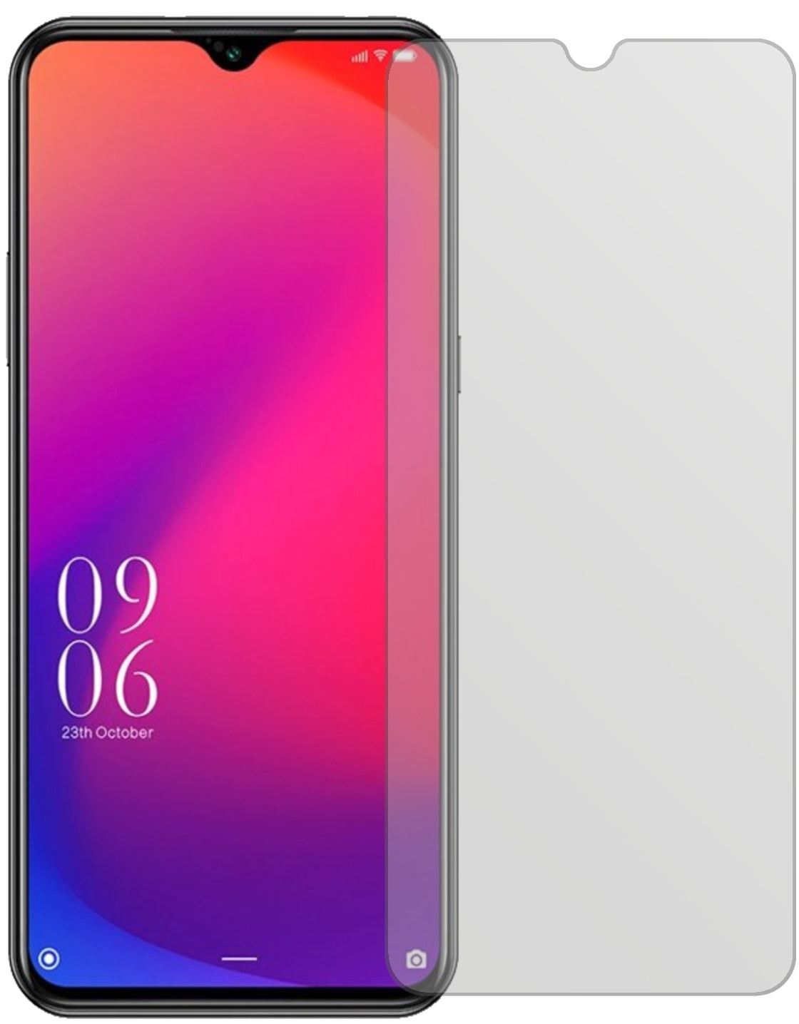 DoogeeX95 mit aufgebrachter dipos Displayschutzfolie, die lästige Fingerabdrücke minimiert