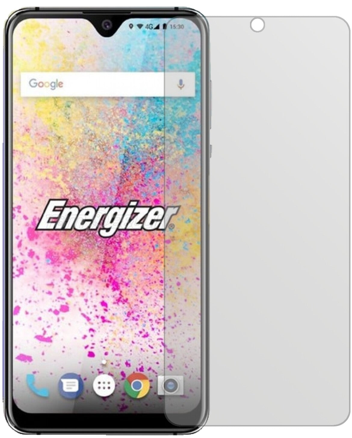 EnergizerUltimate U620S Pop mit aufgebrachter dipos Displayschutzfolie, die lästige Fingerabdrücke minimiert