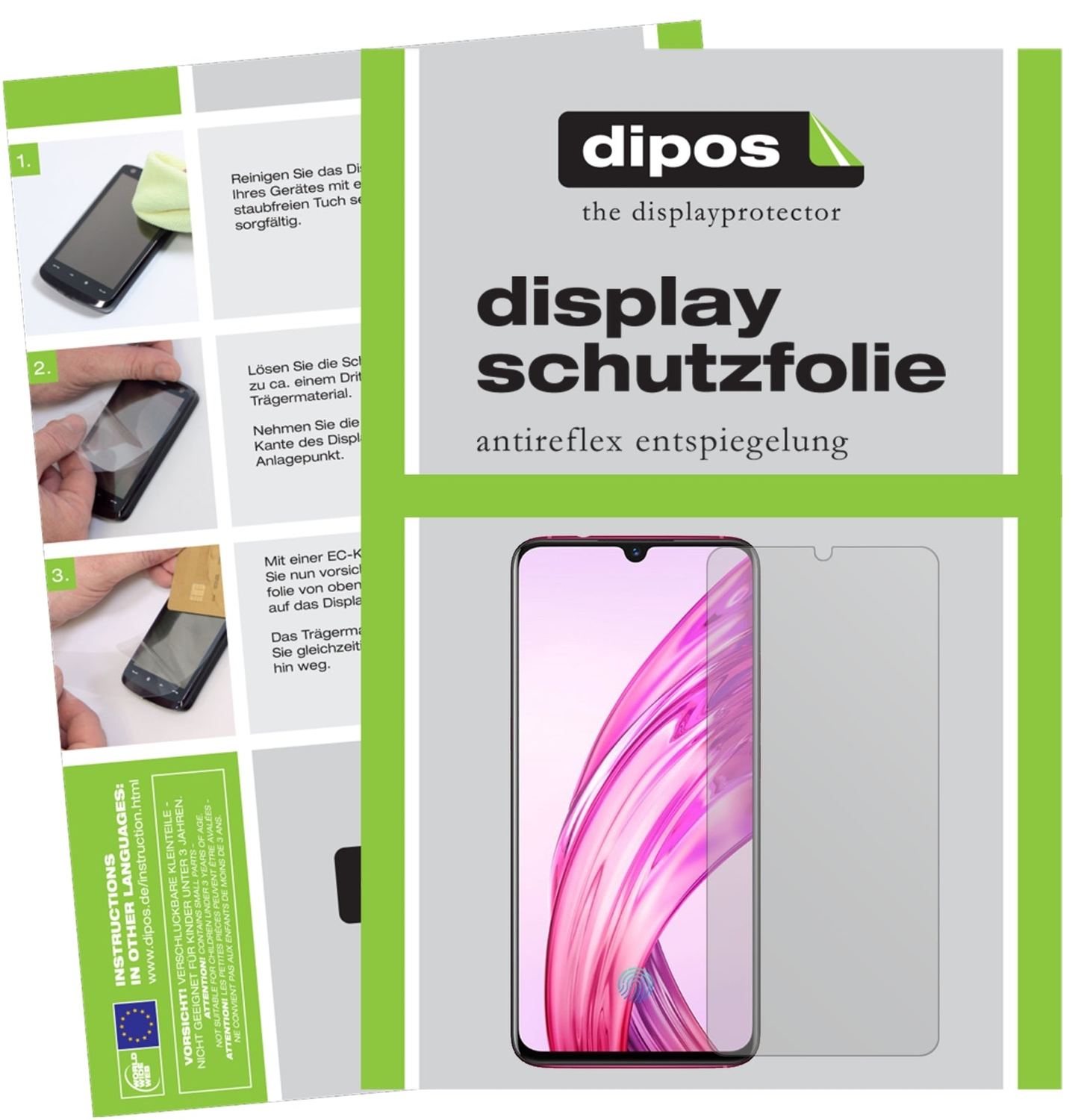 ErisinES 4784i 12.3 Zoll mit aufgebrachter dipos Displayschutzfolie, die lästige Fingerabdrücke minimiert