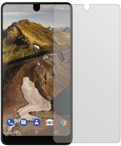 EssentialPhone mit aufgebrachter dipos Displayschutzfolie, die lästige Fingerabdrücke minimiert