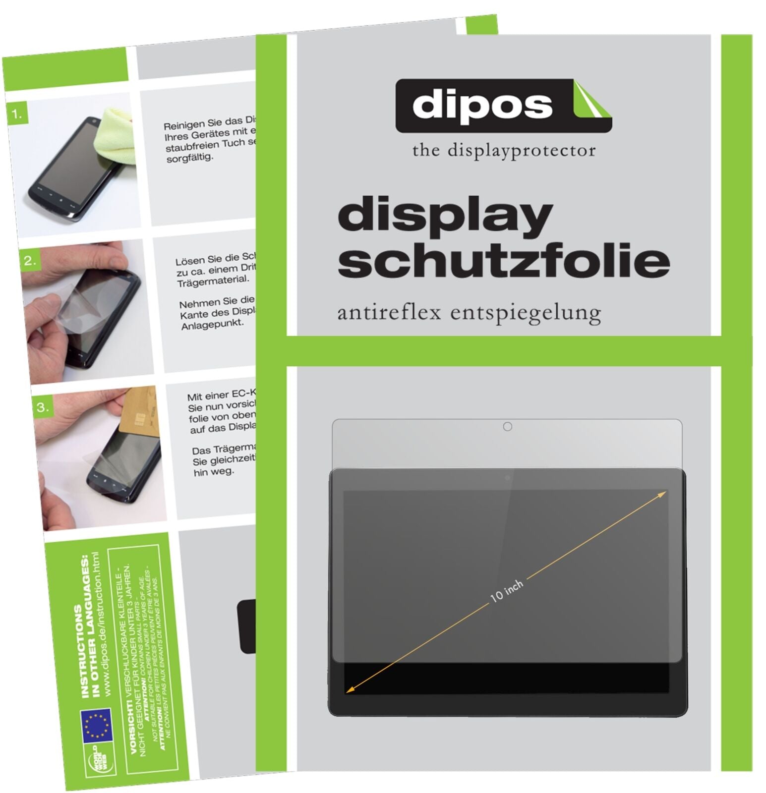 ExcelvanF888 mit aufgebrachter dipos Displayschutzfolie, die lästige Fingerabdrücke minimiert