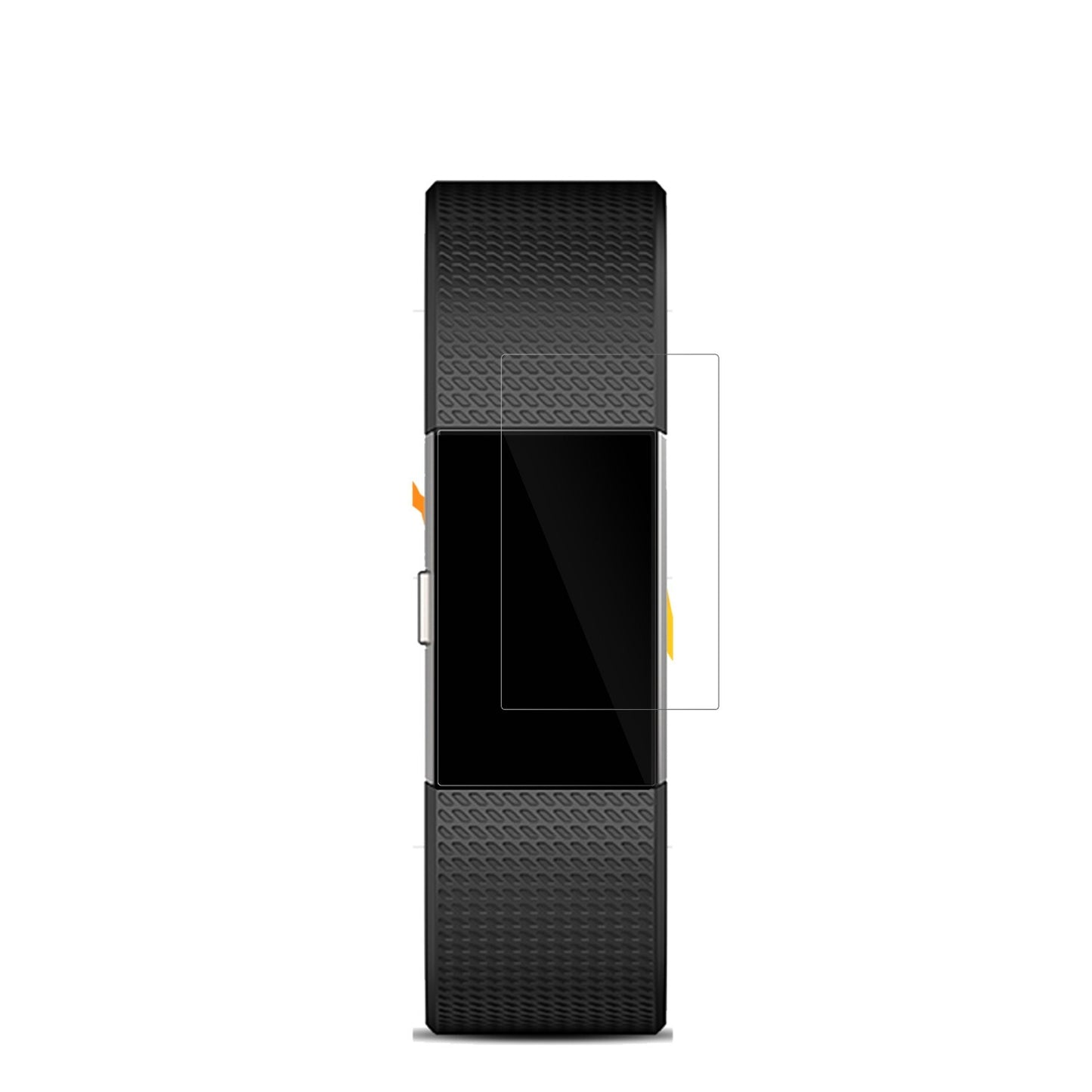 FitbitCharge 2 mit aufgebrachter dipos Displayschutzfolie, die lästige Fingerabdrücke minimiert