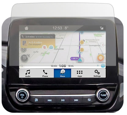 FordEcoSport Display (ab 2017) mit aufgebrachter dipos Displayschutzfolie, die lästige Fingerabdrücke minimiert
