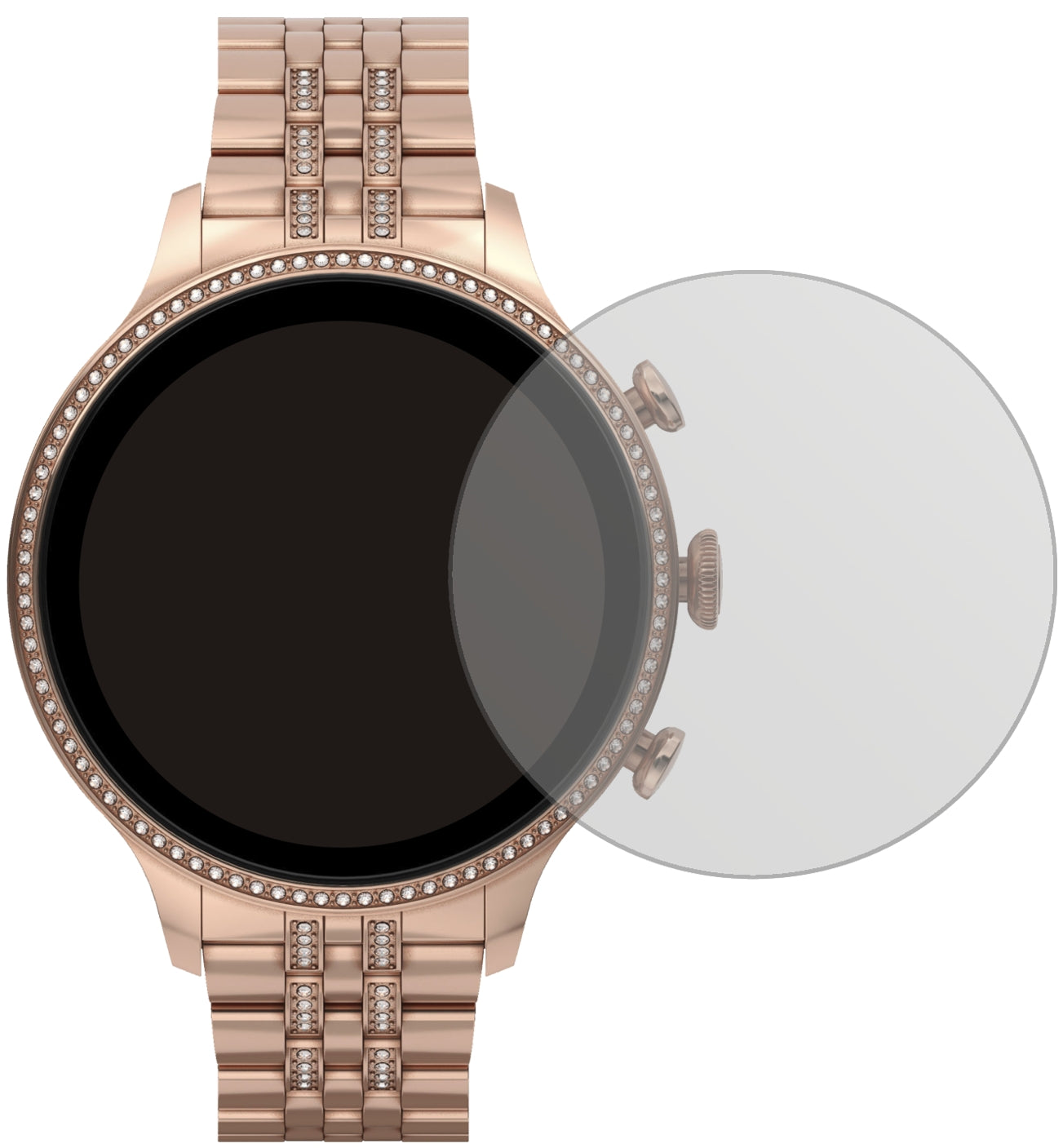 FossilGen 6 (42 mm) Smartwatch mit aufgebrachter dipos Displayschutzfolie, die lästige Fingerabdrücke minimiert