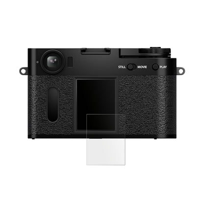 FujifilmX-HF1 mit aufgebrachter dipos Displayschutzfolie, die lästige Fingerabdrücke minimiert