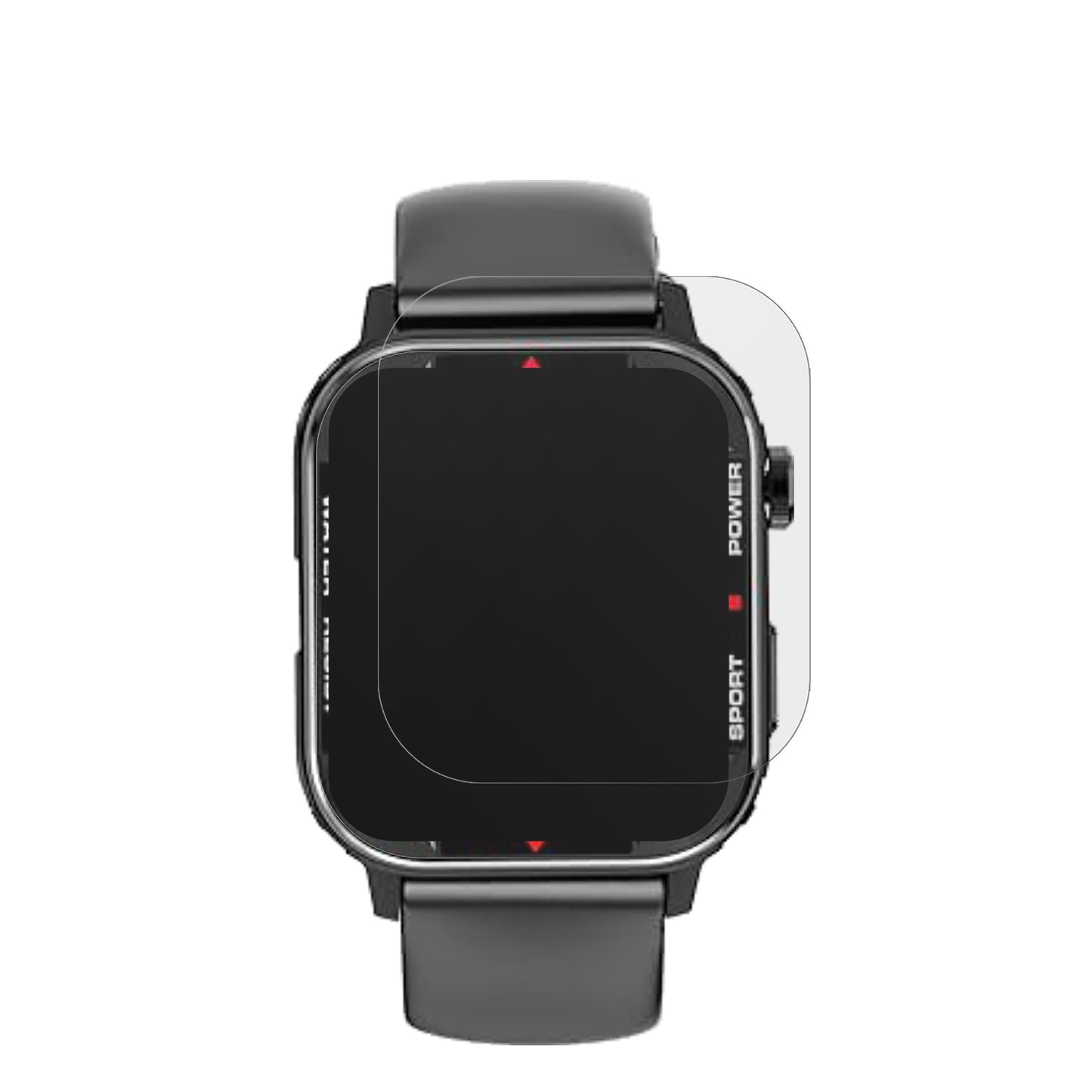 G96Smartwatch mit aufgebrachter dipos Displayschutzfolie, die lästige Fingerabdrücke minimiert
