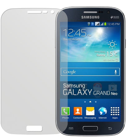 Galaxy Grand Neo PlusSamsung mit aufgebrachter dipos Displayschutzfolie, die lästige Fingerabdrücke minimiert