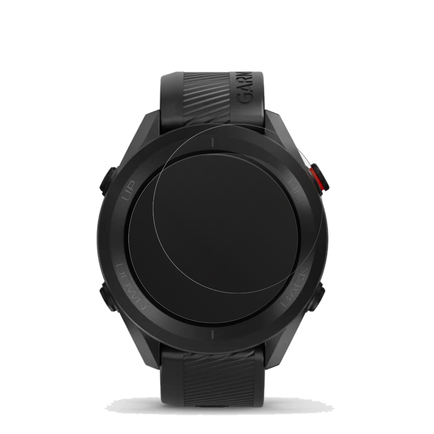 GarminAppoach S12 mit aufgebrachter dipos Displayschutzfolie, die lästige Fingerabdrücke minimiert