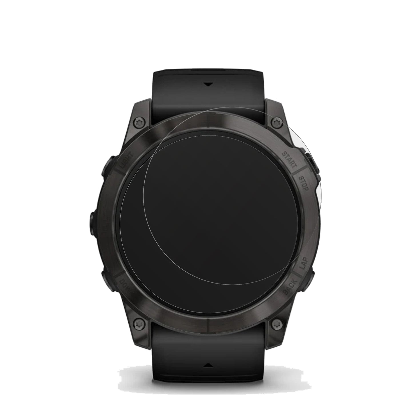 GarminEpix Pro Gen 2 51mm mit aufgebrachter dipos Displayschutzfolie, die lästige Fingerabdrücke minimiert