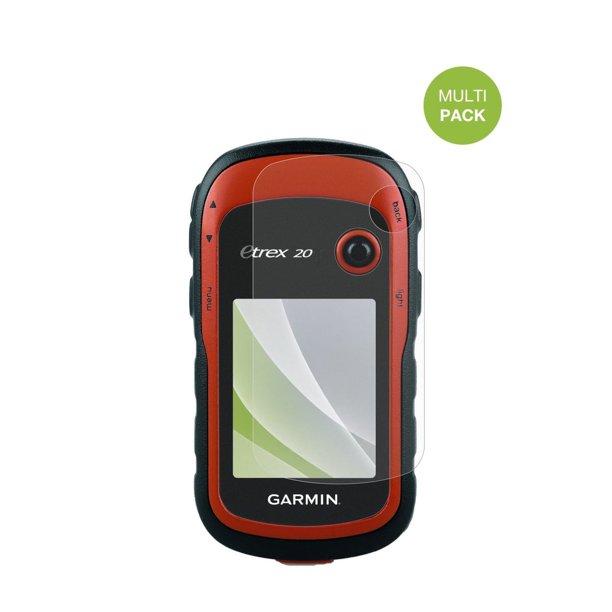 GarmineTrex 20 mit aufgebrachter dipos Displayschutzfolie, die lästige Fingerabdrücke minimiert