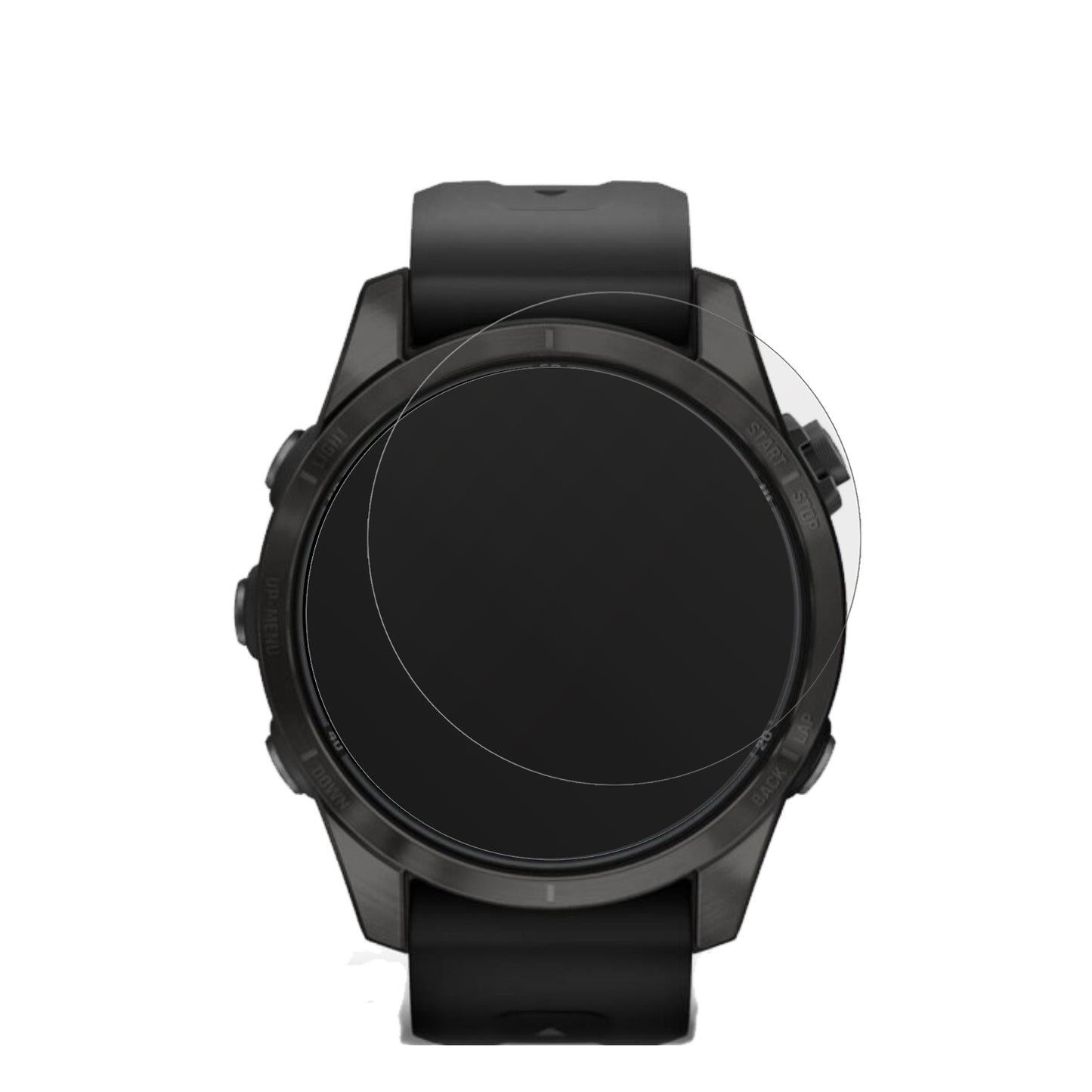 GarminFenix 7s Pro 51mm mit aufgebrachter dipos Displayschutzfolie, die lästige Fingerabdrücke minimiert