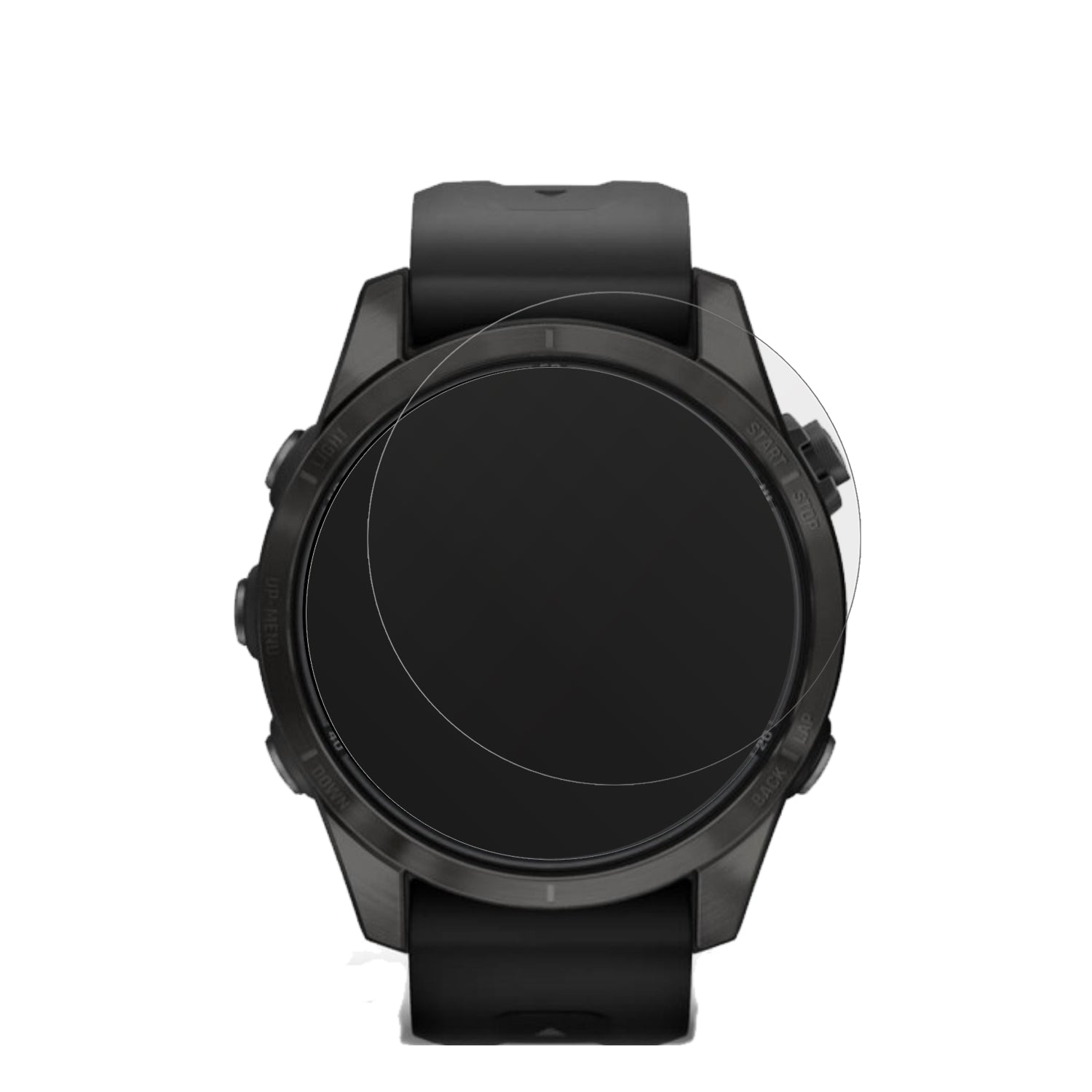 GarminFenix 7s Pro 51mm mit aufgebrachter dipos Displayschutzfolie, die lästige Fingerabdrücke minimiert