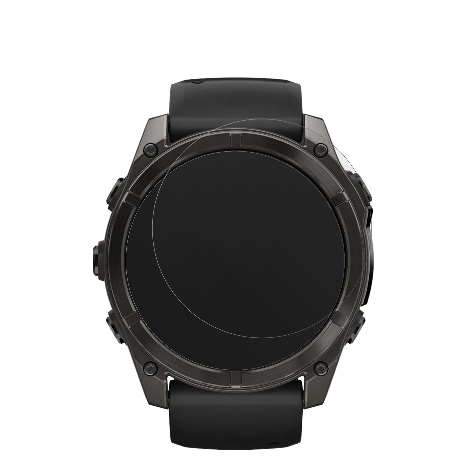 GarminFenix 7x Pro 42mm mit aufgebrachter dipos Displayschutzfolie, die lästige Fingerabdrücke minimiert