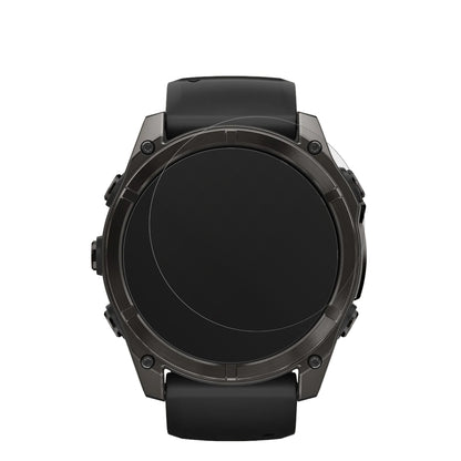 GarminFenix 7x Pro 47mm mit aufgebrachter dipos Displayschutzfolie, die lästige Fingerabdrücke minimiert