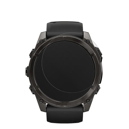 GarminFenix 7x Pro 51mm mit aufgebrachter dipos Displayschutzfolie, die lästige Fingerabdrücke minimiert