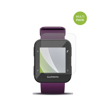 GarminForerunner 30 mit aufgebrachter dipos Displayschutzfolie, die lästige Fingerabdrücke minimiert