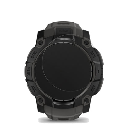 GarminInstinct 3 50mm mit aufgebrachter dipos Displayschutzfolie, die lästige Fingerabdrücke minimiert