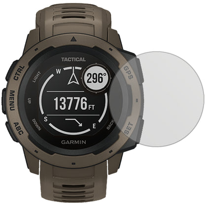 GarminInstinct Tactical Edition mit aufgebrachter dipos Displayschutzfolie, die lästige Fingerabdrücke minimiert