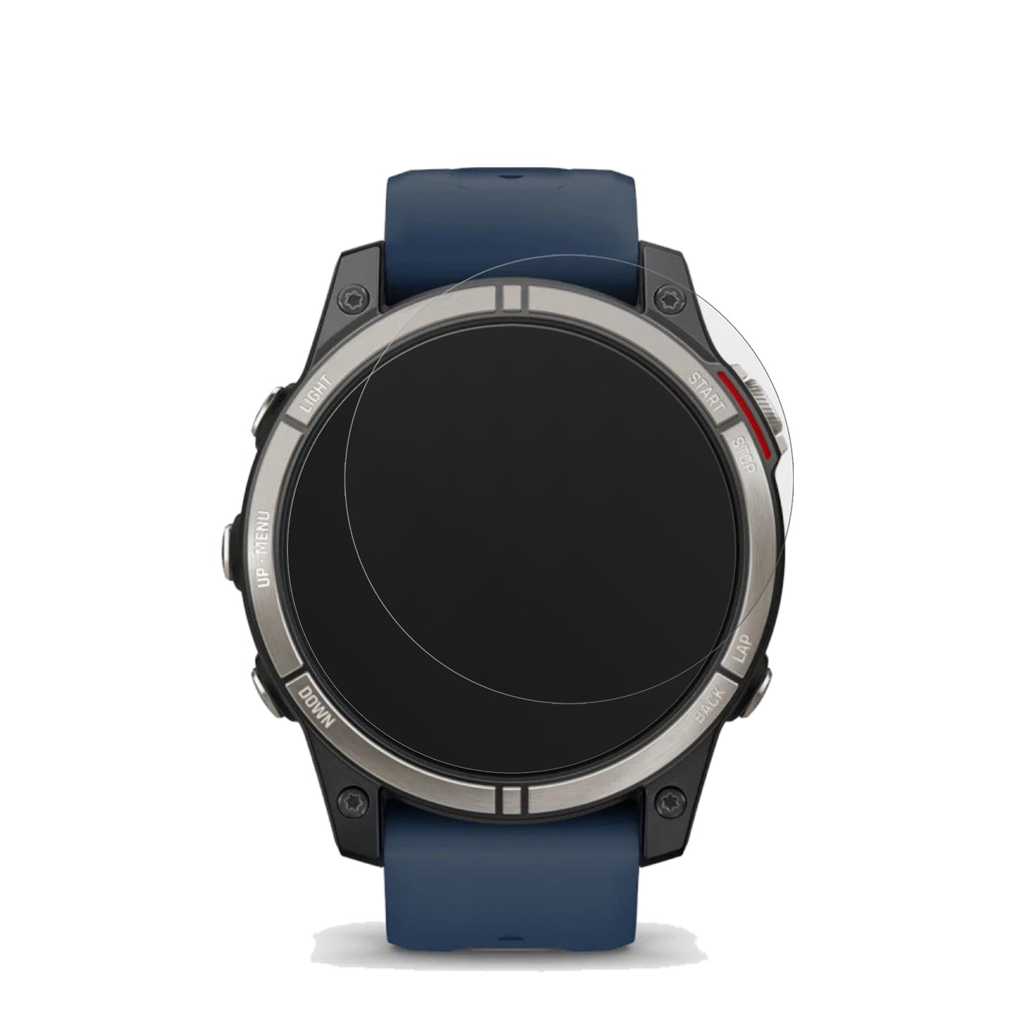 Garminquatrix 7 Pro mit aufgebrachter dipos Displayschutzfolie, die lästige Fingerabdrücke minimiert