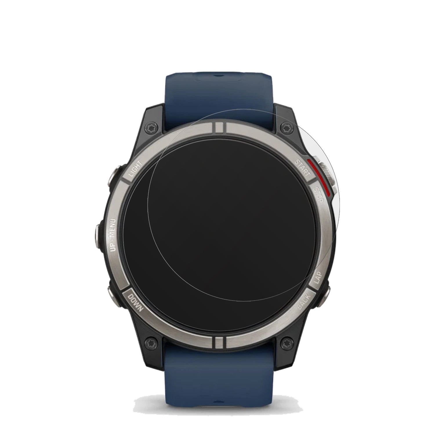 Garminquatrix 7 Pro mit aufgebrachter dipos Displayschutzfolie, die lästige Fingerabdrücke minimiert