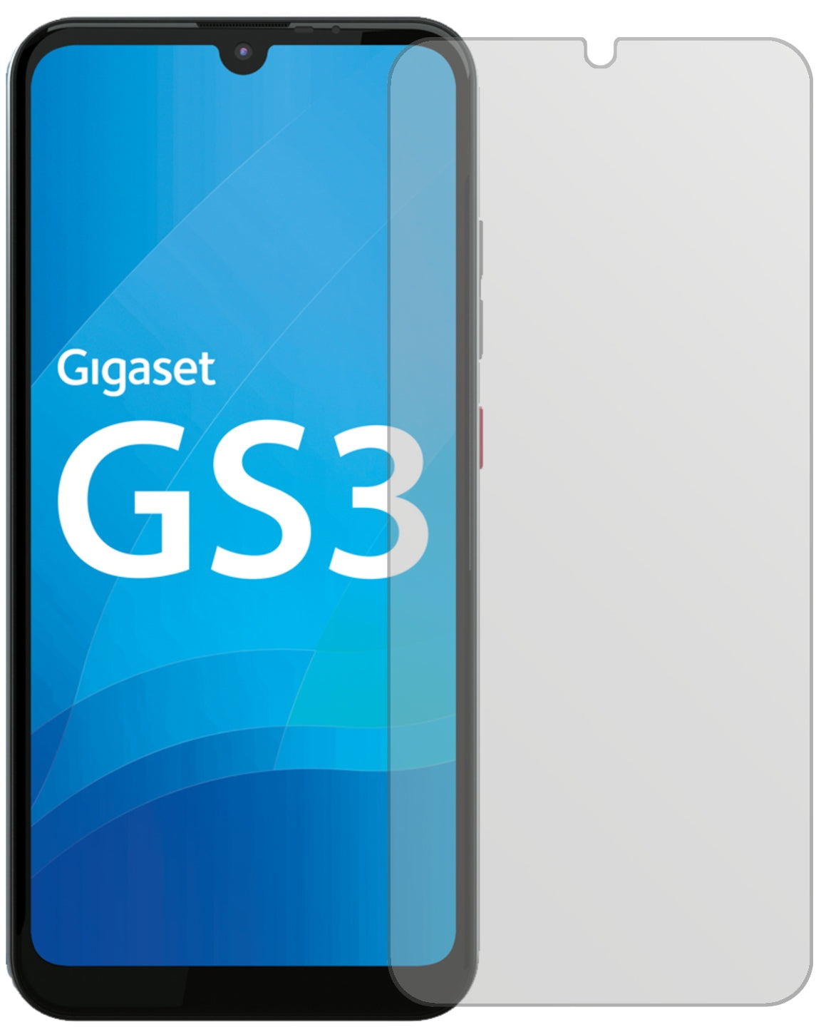 GigasetGS3 mit aufgebrachter dipos Displayschutzfolie, die lästige Fingerabdrücke minimiert