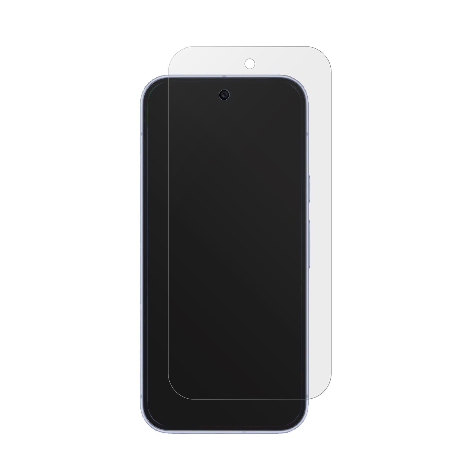 GooglePixel 10 mit aufgebrachter dipos Displayschutzfolie, die lästige Fingerabdrücke minimiert