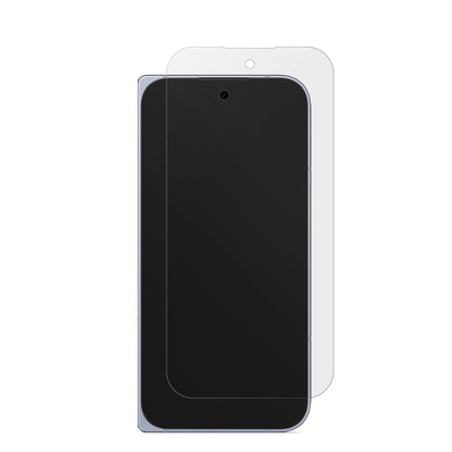 GooglePixel 10 Pro Fold Aussen-Display mit aufgebrachter dipos Displayschutzfolie, die lästige Fingerabdrücke minimiert