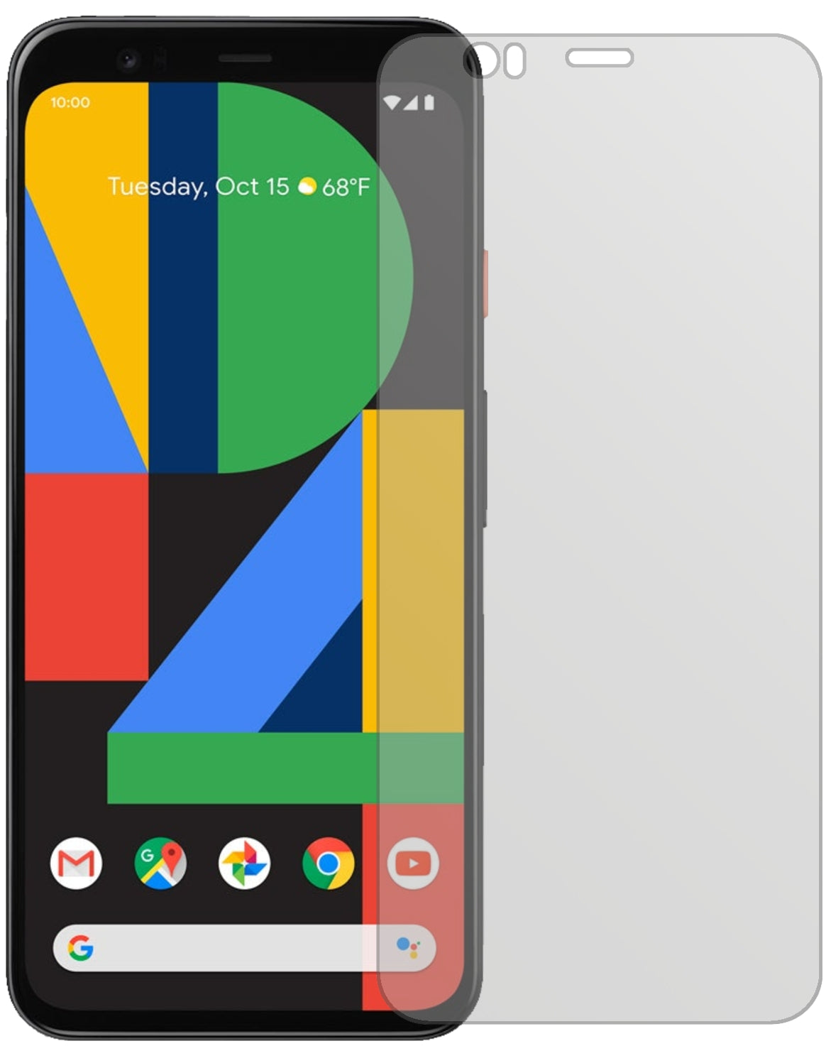 GooglePixel 4 XL mit aufgebrachter dipos Displayschutzfolie, die lästige Fingerabdrücke minimiert