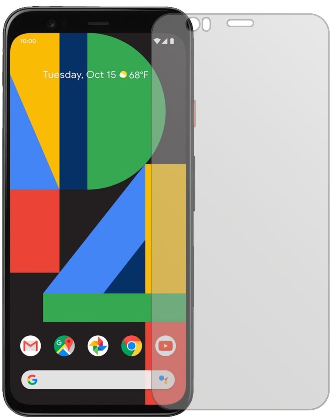 GooglePixel 4 XL mit aufgebrachter dipos Displayschutzfolie, die lästige Fingerabdrücke minimiert