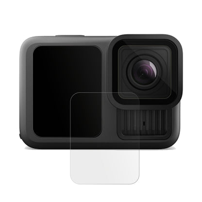 GoProHero 13 mit aufgebrachter dipos Displayschutzfolie, die lästige Fingerabdrücke minimiert