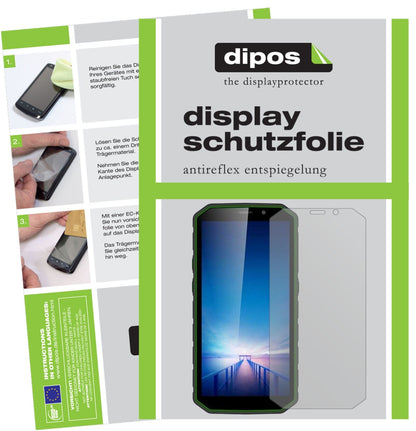 GuophoneXP9800 mit aufgebrachter dipos Displayschutzfolie, die lästige Fingerabdrücke minimiert