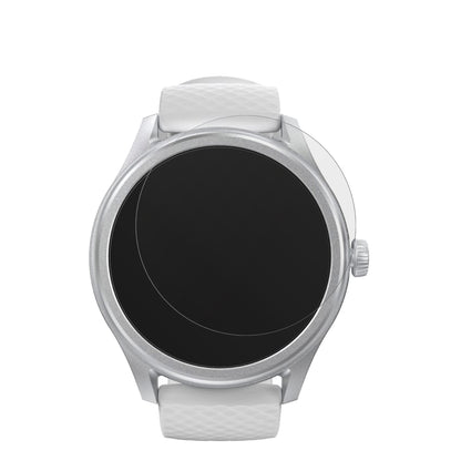 Hama5010 Smartwatch mit aufgebrachter dipos Displayschutzfolie, die lästige Fingerabdrücke minimiert