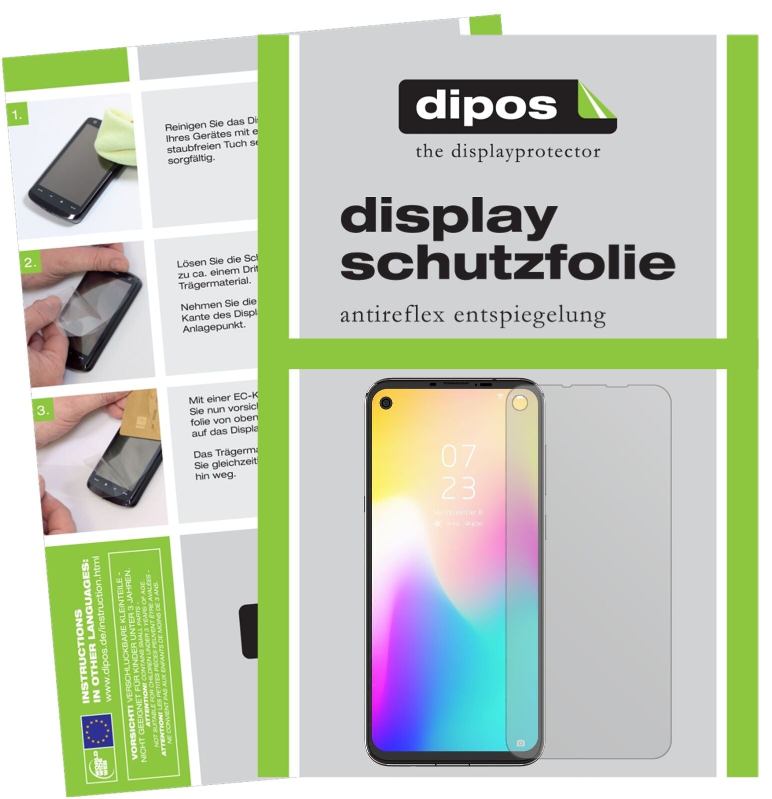 HisenseInfinity U30 mit aufgebrachter dipos Displayschutzfolie, die lästige Fingerabdrücke minimiert
