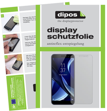 HOMTOMS16 mit aufgebrachter dipos Displayschutzfolie, die lästige Fingerabdrücke minimiert
