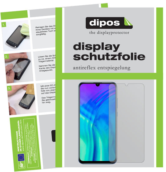 Honor20 lite mit aufgebrachter dipos Displayschutzfolie, die lästige Fingerabdrücke minimiert