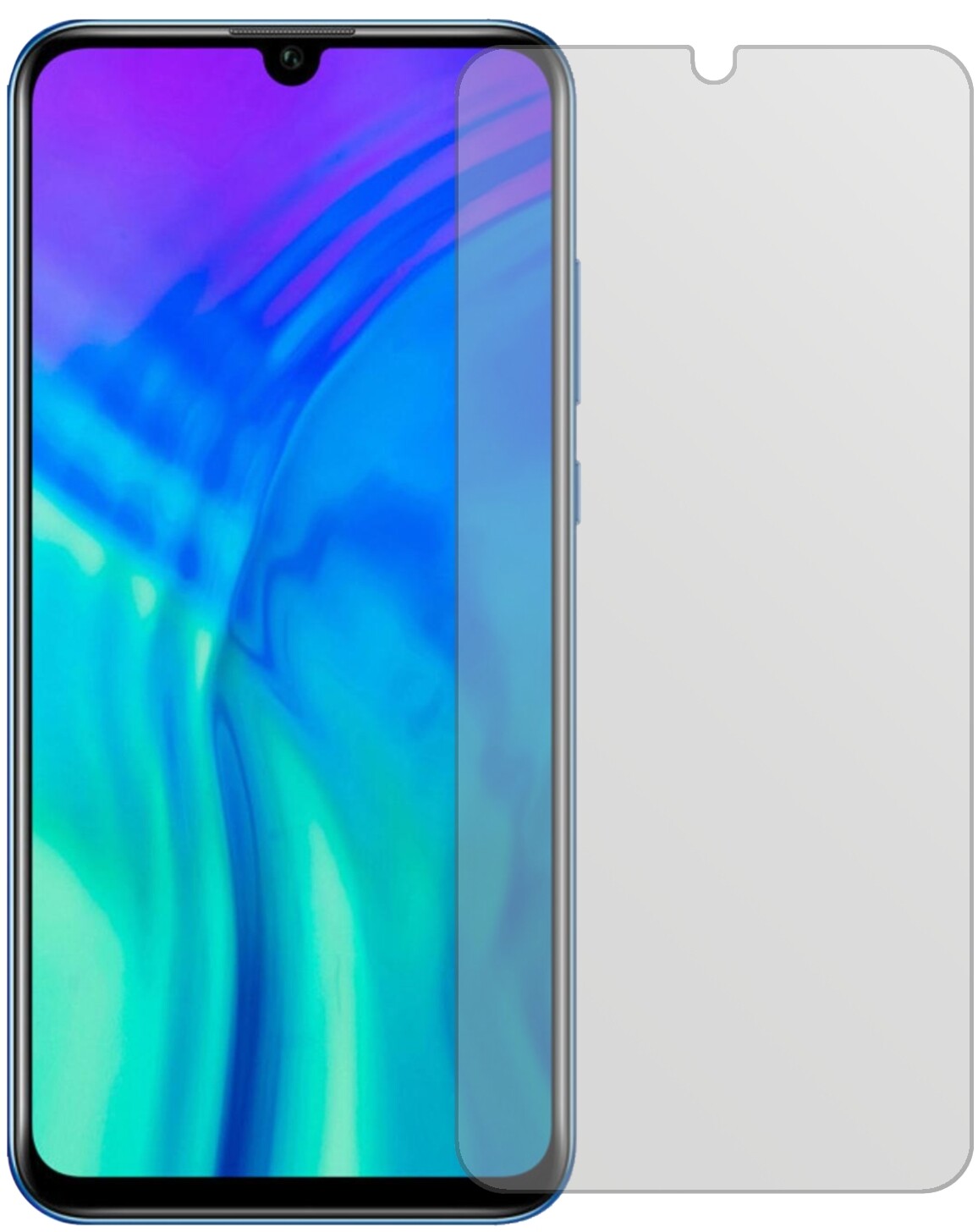 Honor20i mit aufgebrachter dipos Displayschutzfolie, die lästige Fingerabdrücke minimiert