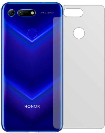 HonorView 20 Rückseite mit aufgebrachter dipos Displayschutzfolie, die lästige Fingerabdrücke minimiert