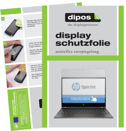 HPSpectre 13-af033ng mit aufgebrachter dipos Displayschutzfolie, die lästige Fingerabdrücke minimiert