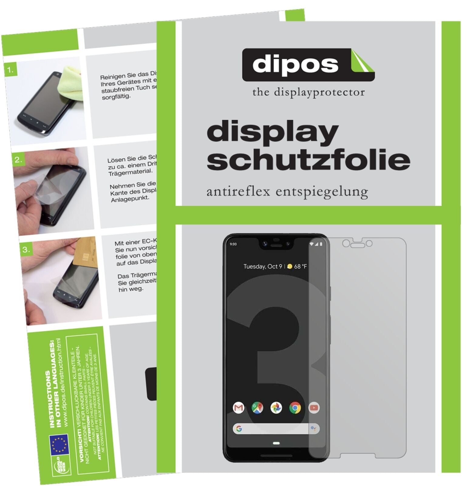 HTCExodus 1 mit aufgebrachter dipos Displayschutzfolie, die lästige Fingerabdrücke minimiert