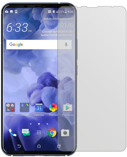 HTCU11 Plus mit aufgebrachter dipos Displayschutzfolie, die lästige Fingerabdrücke minimiert